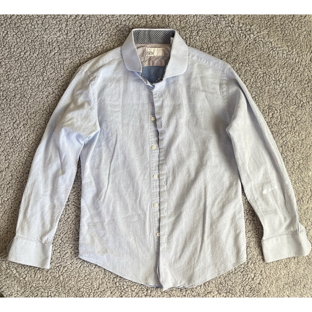 Nordstrom Rack Men’s 15.5 Blue & White Button Down Dress Shirt.